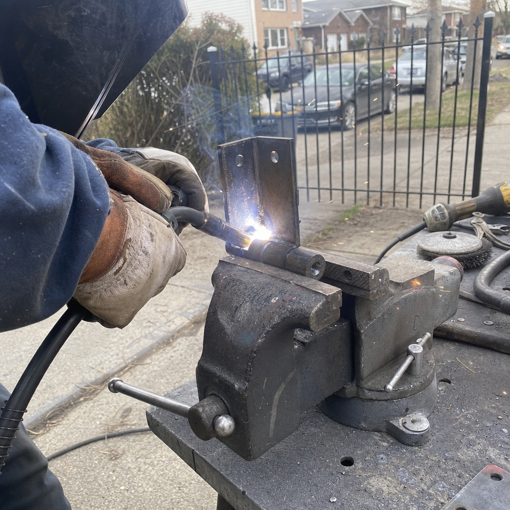 Professional welder performing metal gate parts welding and fabrication in Beloit, IL